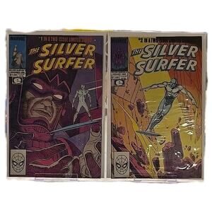 1988 MARVEL Comics SILVER SURFER #1-2 Complete - by STAN LEE & MOEBIUS - VF/NM